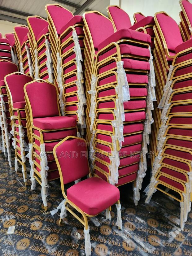 Banquet Chairs With Gold Metal Frame – Stackable Event Chairs - main view