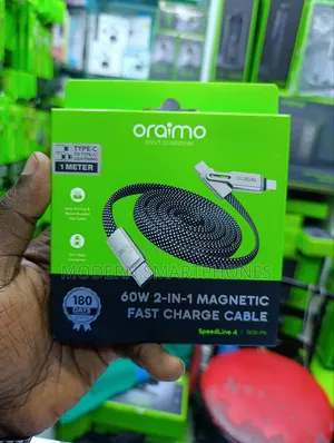 Oraimo SpeedLine 4 60W 2-in-1 Magnetic Fast Charge Cable.