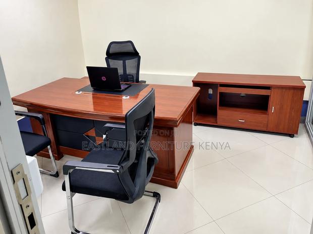 Executive Office Desk Set With Matching Credenzar Chairs - main view