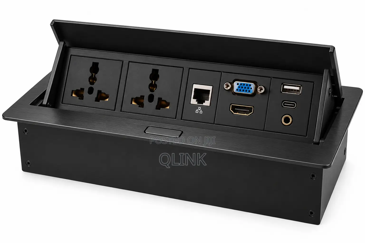 Black Pop-Up Multifunction Socket With Cable Socket