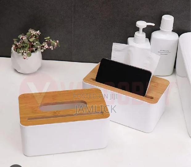 High Quality Tissue Box Holder With Bamboo Lid – Cr - thumbnail 2