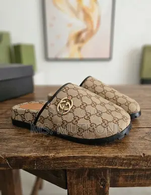 Gucci Monogram Mules / Clogs (Black /Brown ) Size 40-46