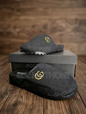 Gucci Monogram Mules / Clogs (Black /Brown ) Size 40-46
