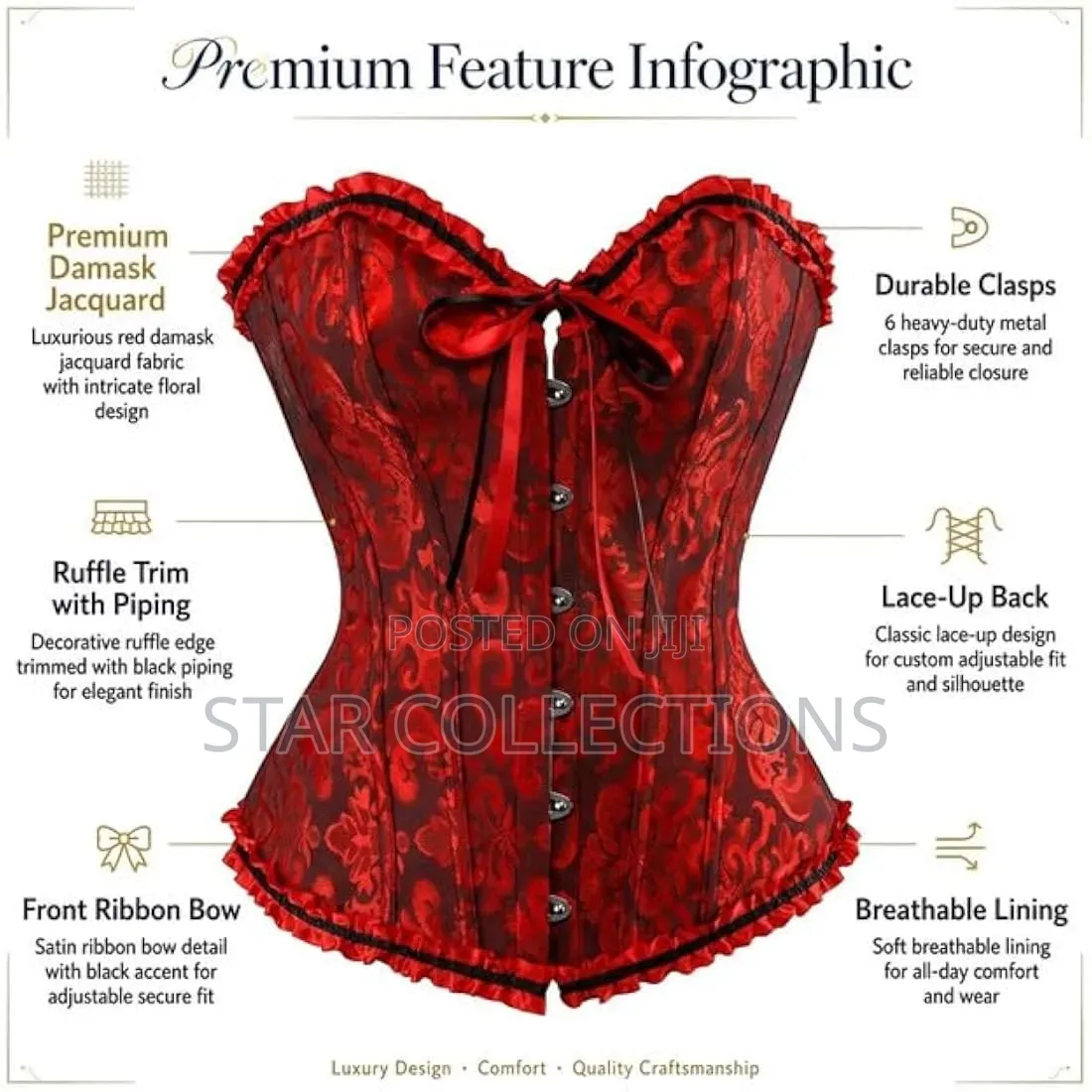 High Quality Burgundy Corset Top