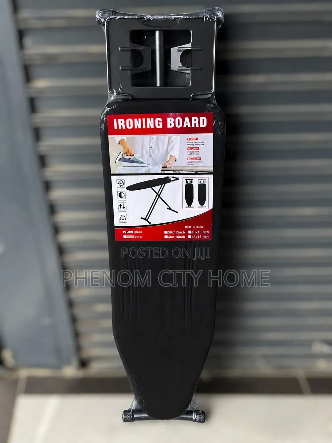 Plain Black Large Metallic Ironing Board