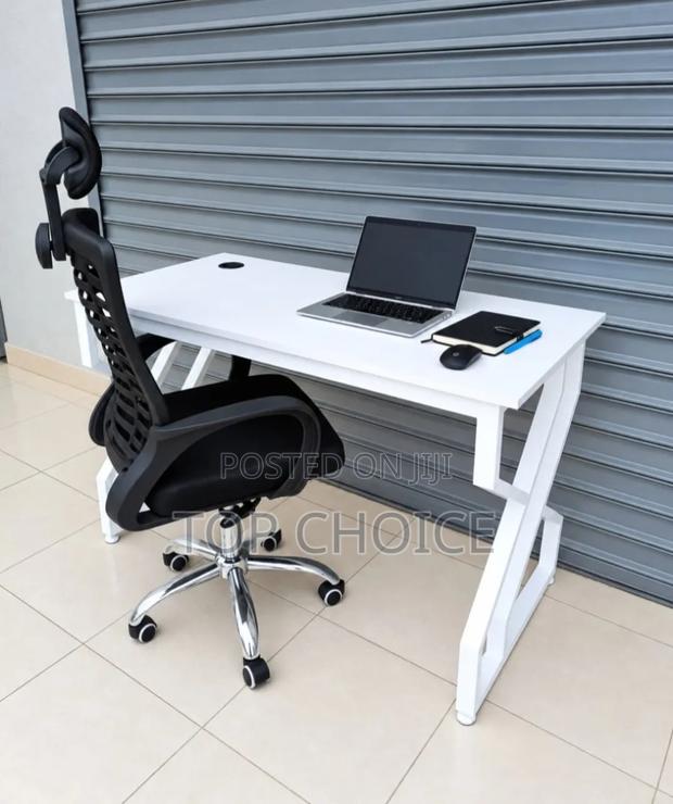 Computer Desk and Swivel Mesh Office Chair. - main view