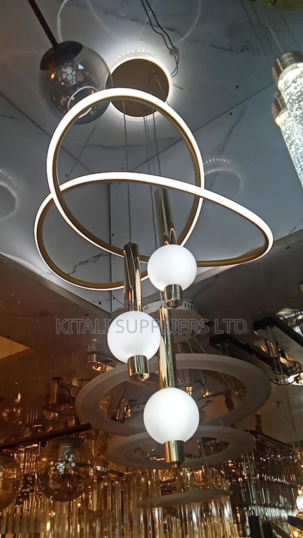 Modern Interlocking Ring & Globe LED Chandelier - thumbnail 2