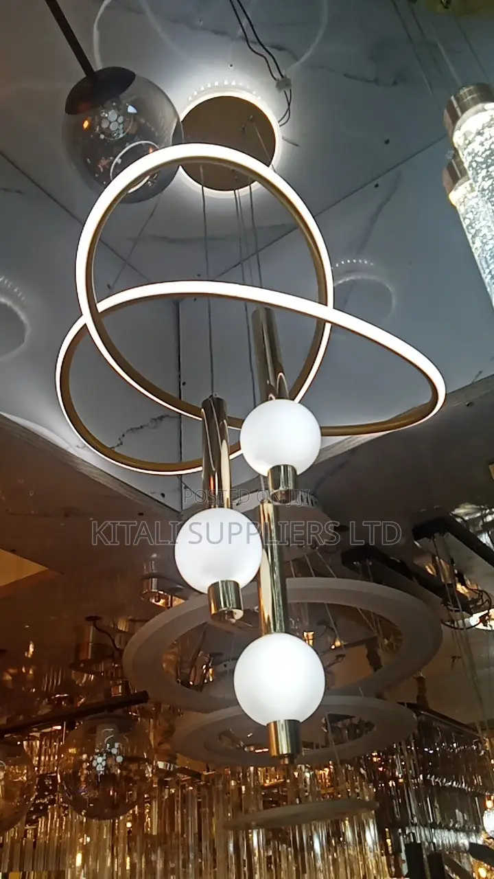 Modern Interlocking Ring & Globe LED Chandelier