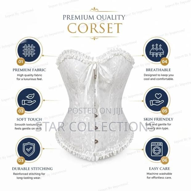 High Quality White Corset Top - thumbnail 3