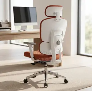 Office Chair : Orange Fabric Cushioned Seat