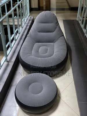 Inflatable Seat With Foot Rest and Free Pump
