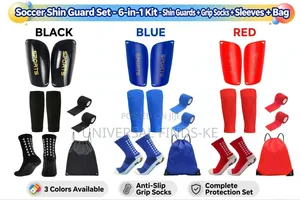 Complete Soccer Player Kit With Shin Guards and Storage Bag