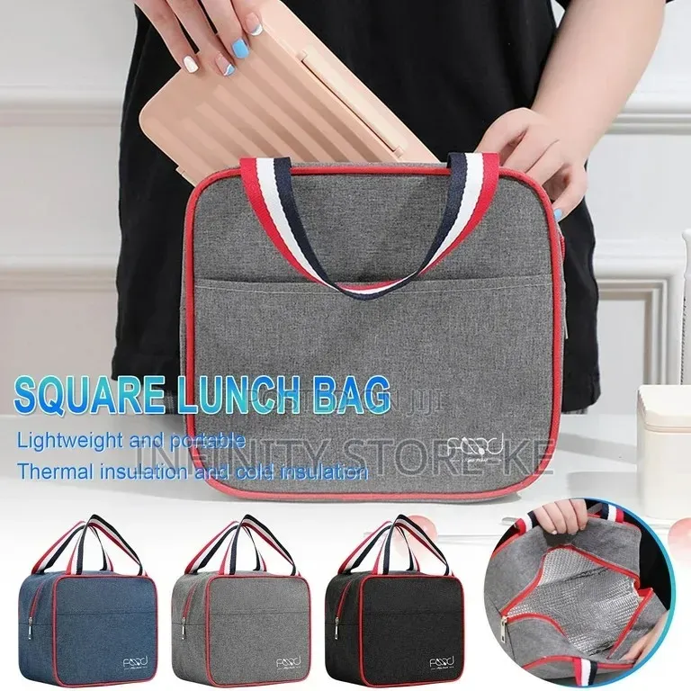 6L Insulated Square Lunch Bag With Carry Handles