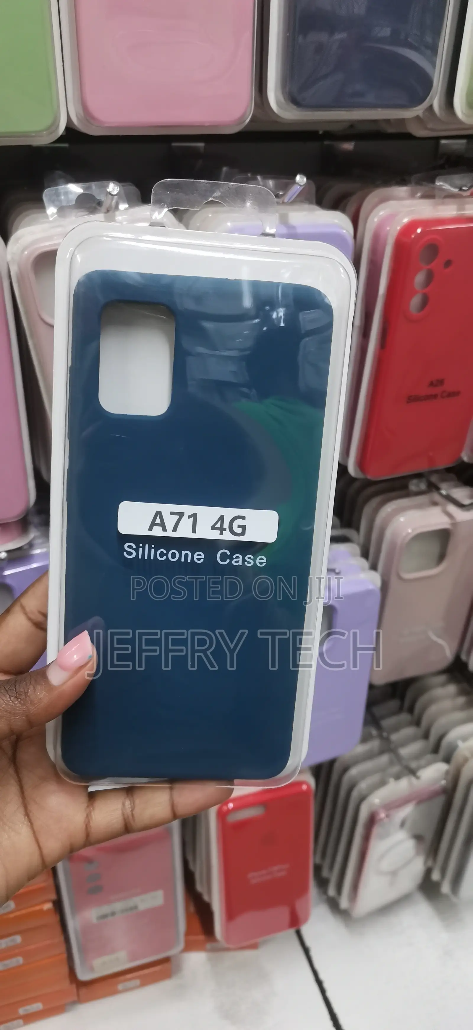 Dark Blue Silicone Phone Case Designed for the Samsung Galaxy A71 4G