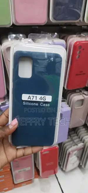 Dark Blue Silicone Phone Case Designed for the Samsung Galaxy A71 4G