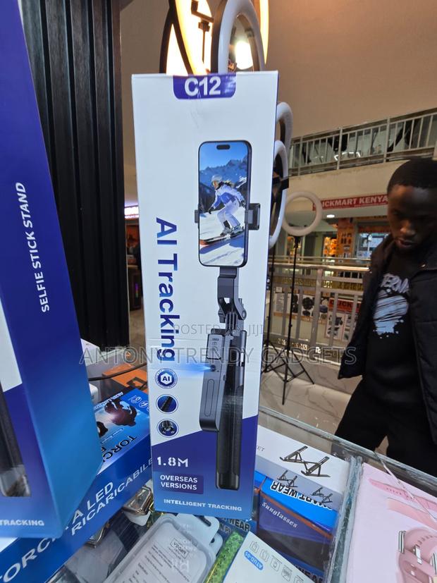 C12 AI Tracking Selfie Stick Tripod 1.8M With Gesture Control - main view
