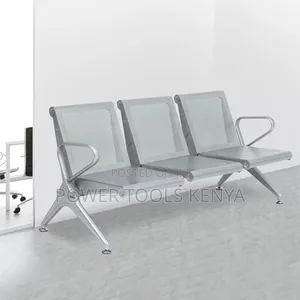 3-Seater Non-Padded Metal Link Waiting Bench.