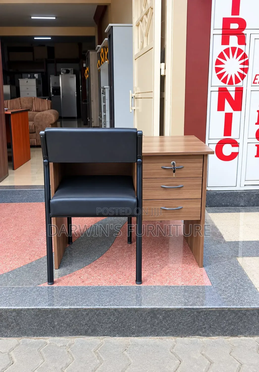 Study Table and Black Caterina Chair