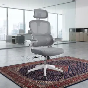 White Ergonomic Seat With Flipping Arm
