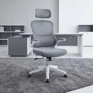 White Ergonomic Seat With Flipping Arm