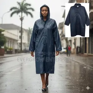 Heavy Duty Navy Blue Adult Rain Coat