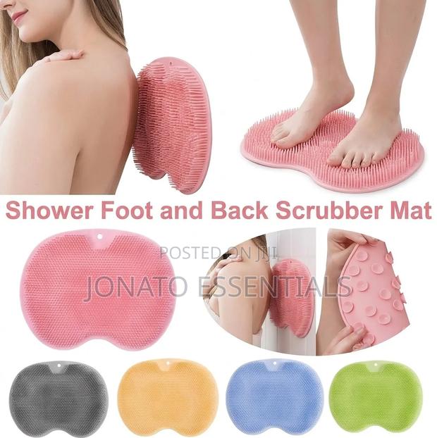 Silicone Foot and Back Scrubber Shower Mat Non Slip Pad