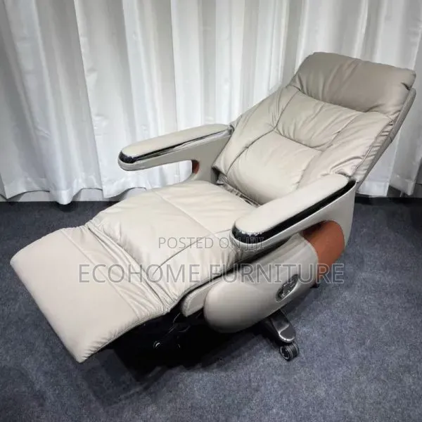 Executive Reclining Office Chair in Cream Finish