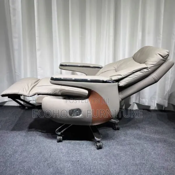 Executive Reclining Office Chair in Cream Finish