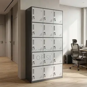 Office Cabinet; 15-Compartment Steel Storage Locker