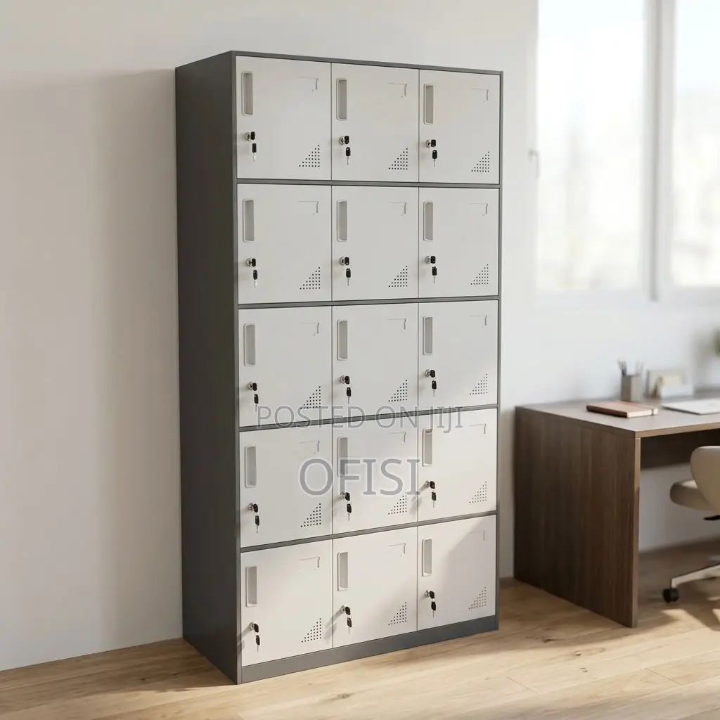 Office Cabinet; 15-Compartment Steel Storage Locker