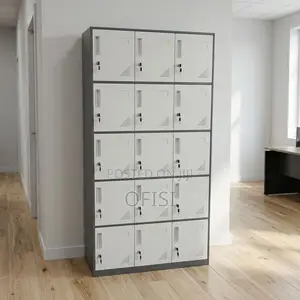 Office Cabinet; 15-Compartment Steel Storage Locker