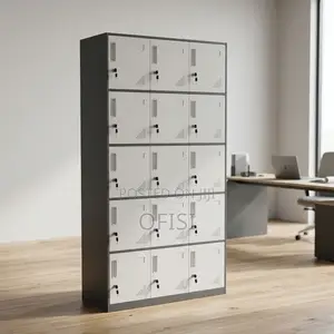 Office Cabinet; 15-Compartment Steel Storage Locker