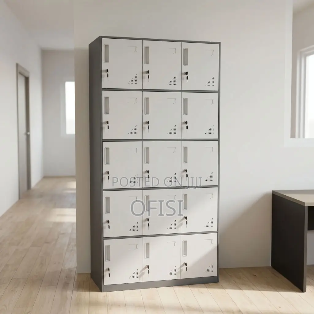 Office Cabinet; 15-Compartment Steel Storage Locker