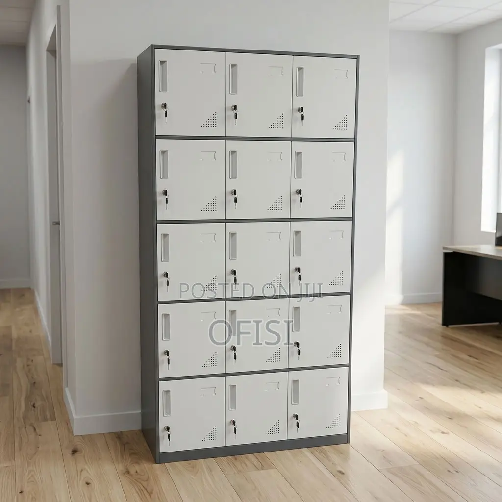 Office Cabinet; 15-Compartment Steel Storage Locker