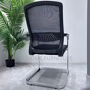 Black Mesh Visitor Chair With Chrome Sled Base