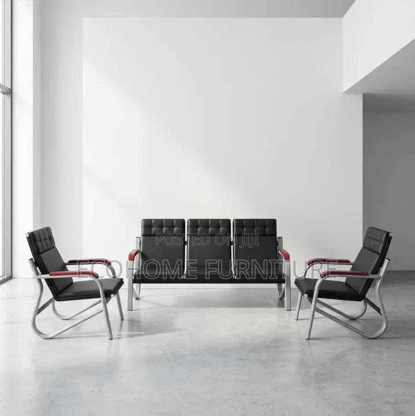 Five Seater Office Reception Sofa With Two Chairs