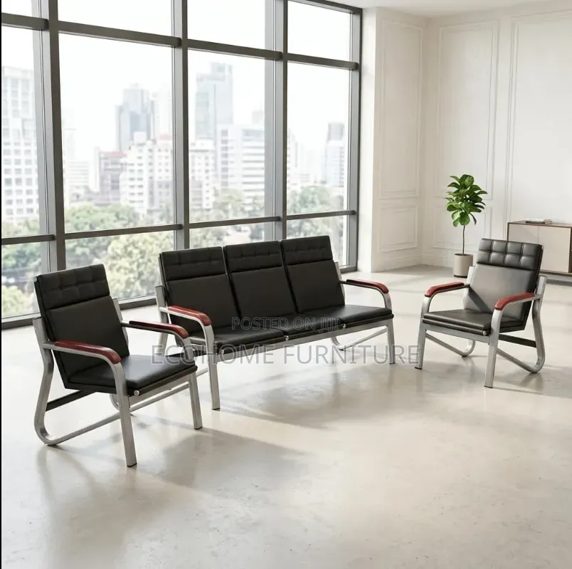 Five Seater Office Reception Sofa With Two Chairs