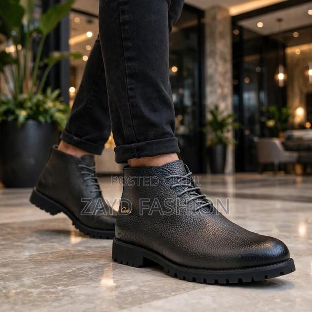 Clarks Black Leather Boots - thumbnail 2