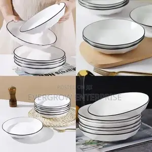 10.5 Inches Wide Consice White Plates-6pcs