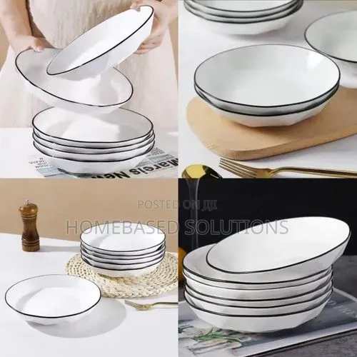10.5 Inches Wide Consice White Plates-6pcs