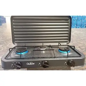 OLELON 3 Burner Gas Stove Cooker With Cover Lid