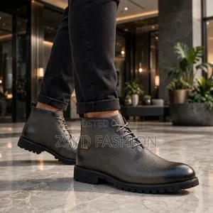 Grey Clarks Leather Boots
