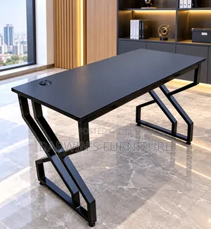 D Frame Table Black Double Grommets