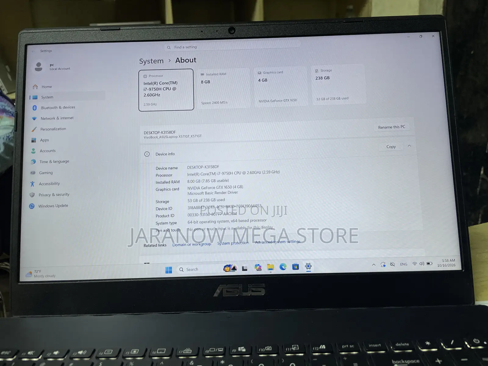 Laptop Asus Vivobook 14 8GB Intel Core i7 SSD 256GB