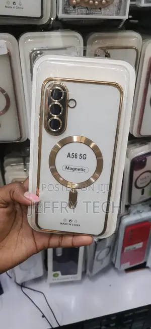 Gold Clear Case With a Built-in Magnetic Ring for Samsung Galaxy A56