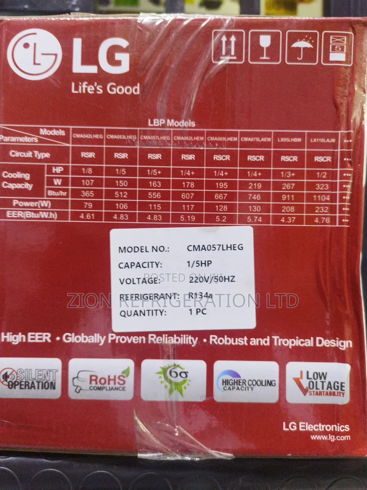 Refrigerator Compressors 1/5hp LG Available