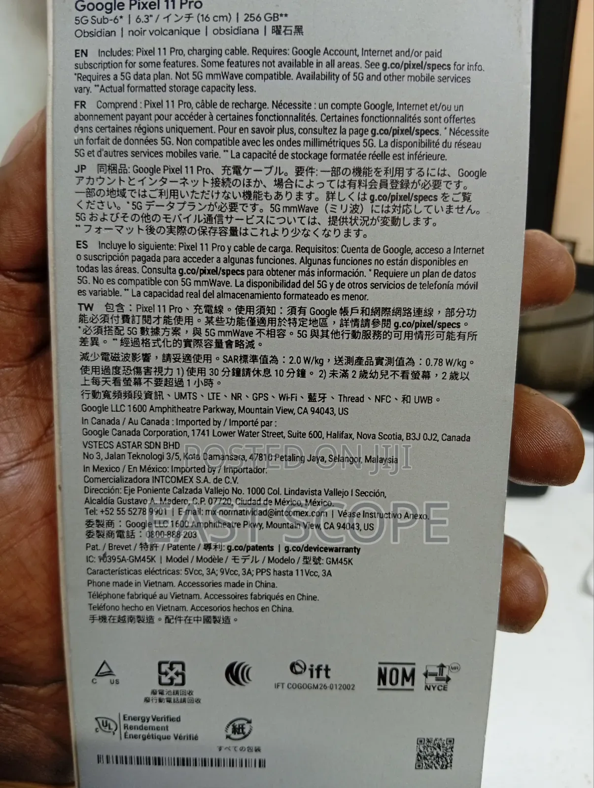 New Google Pixel 11 Pro 256 GB Black