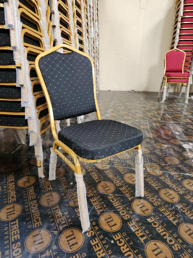 Banquet Chair – Black and Gold Padded Stackable Event Chair - main view
