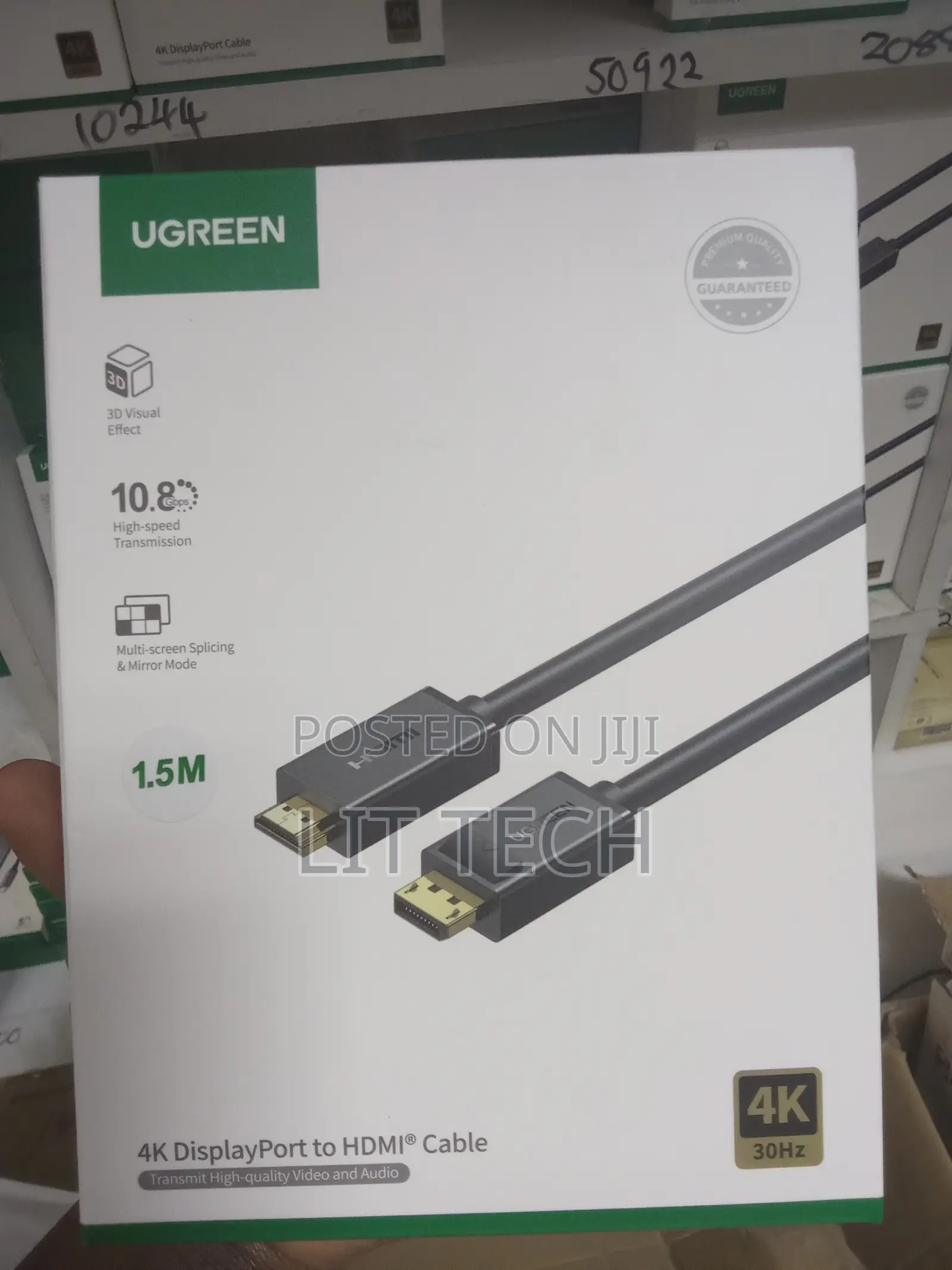 Ugreen 4k Displayport to Hdmi Cable (1.5m, Model Dp101).