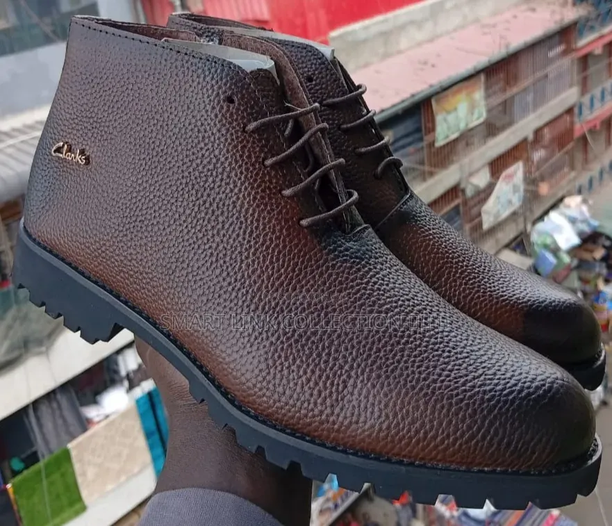 Black Textured Leather Ankle Boots